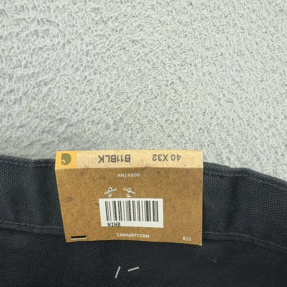 Carhartt Jeans Mens 40x32 Black Loose Straight Washed Duck Dungaree Orginal Fit